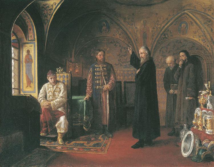 unknow artist Metropolitan Philip and Ivan the Terrible china oil painting image